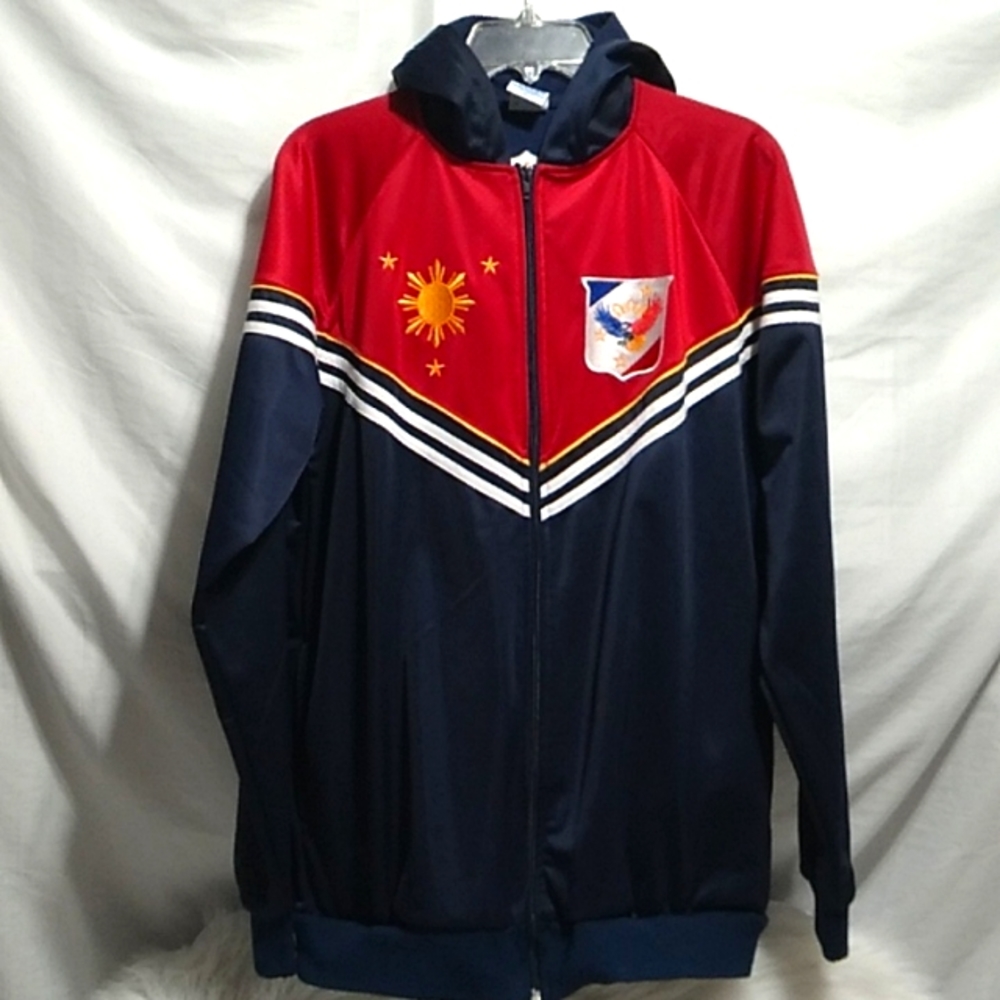 (XX-60) SALE! RARE! DIBUHO All Philippine Sportswear Zip Up Jacket W Hood Sz.XL